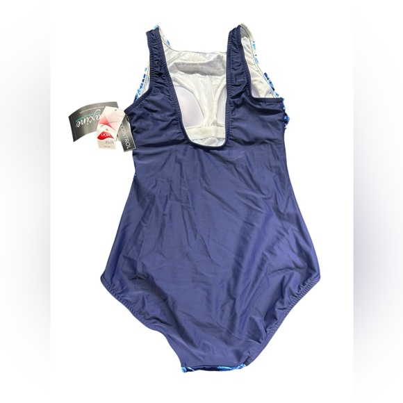 MAXINE OF HOLLYWOOD modest tummy control full neck maillot one piece swimsuit - Picture 3 of 8